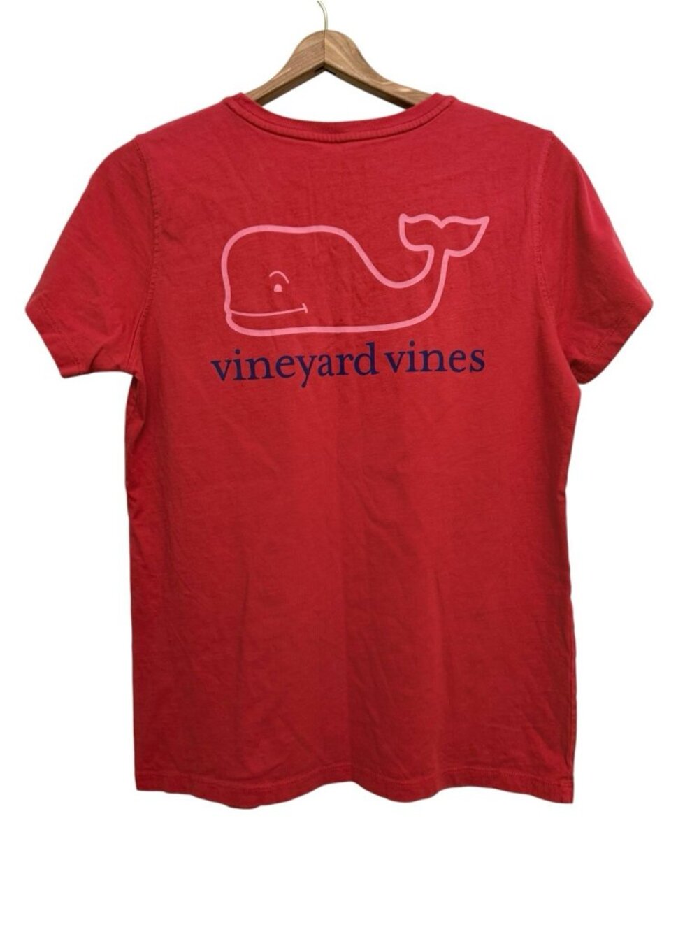 Vineyard Vines Red Short Sleeve Tee Whale Logo Size Medium